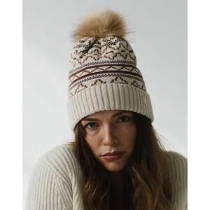 NEW GIGI PIP aspen knit print beanie in cream
